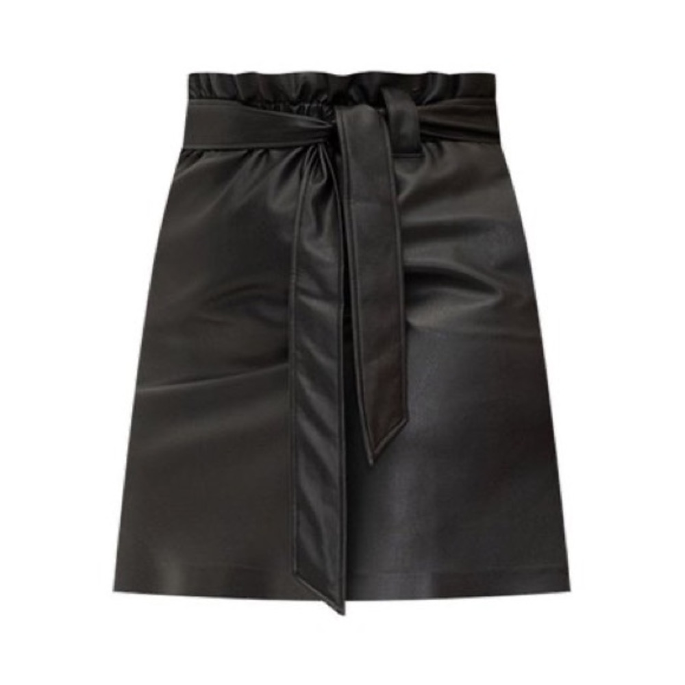 Eloquii Faux leather mini skirt with belt